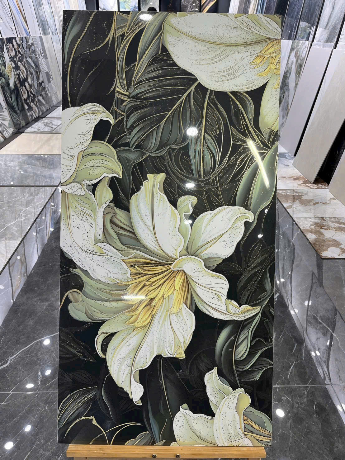 Gạch 60x120 trang trí khắc vàng Dubai GIÁ SIÊU RẺ