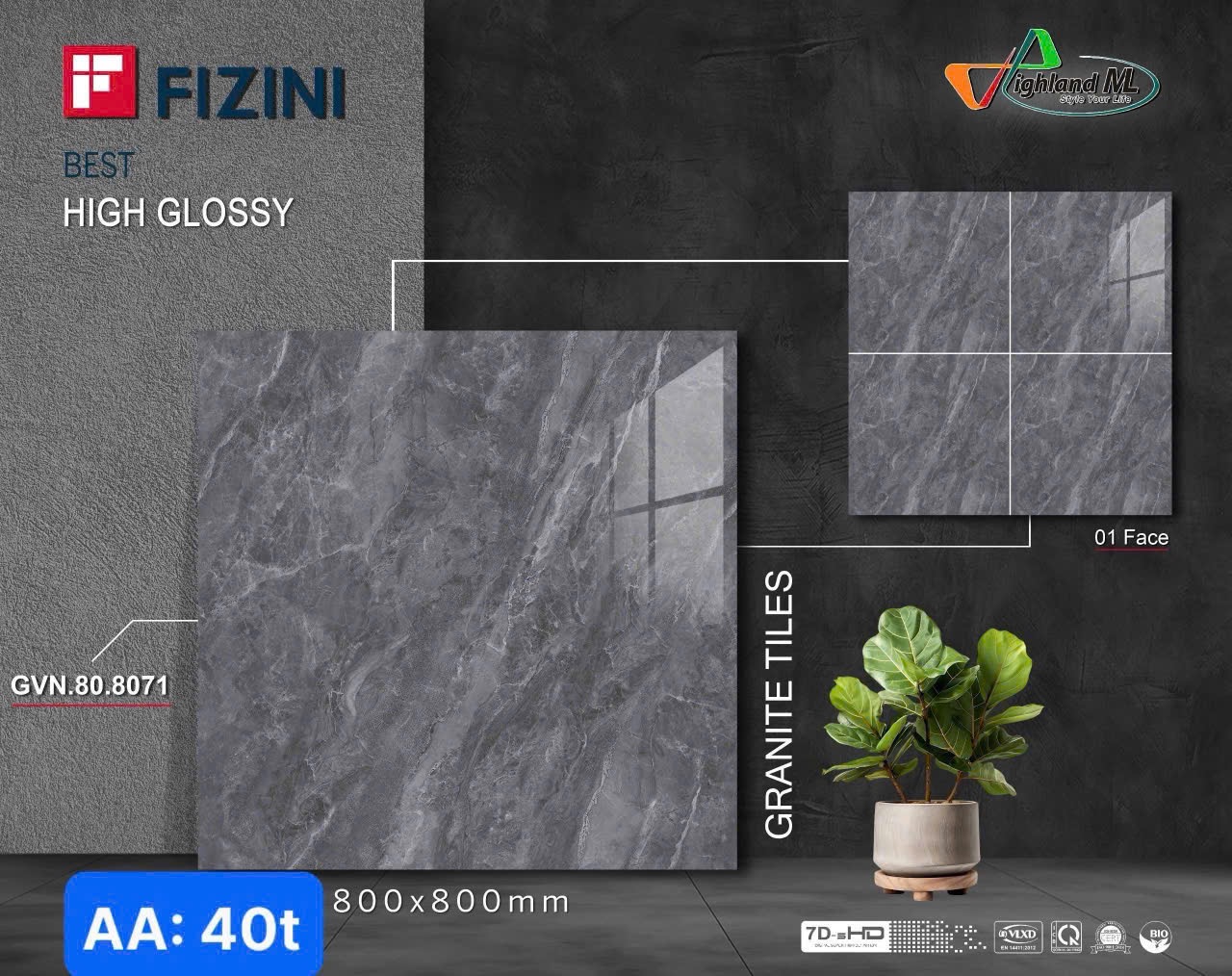 Đá bóng kính loại 1&2 80x80